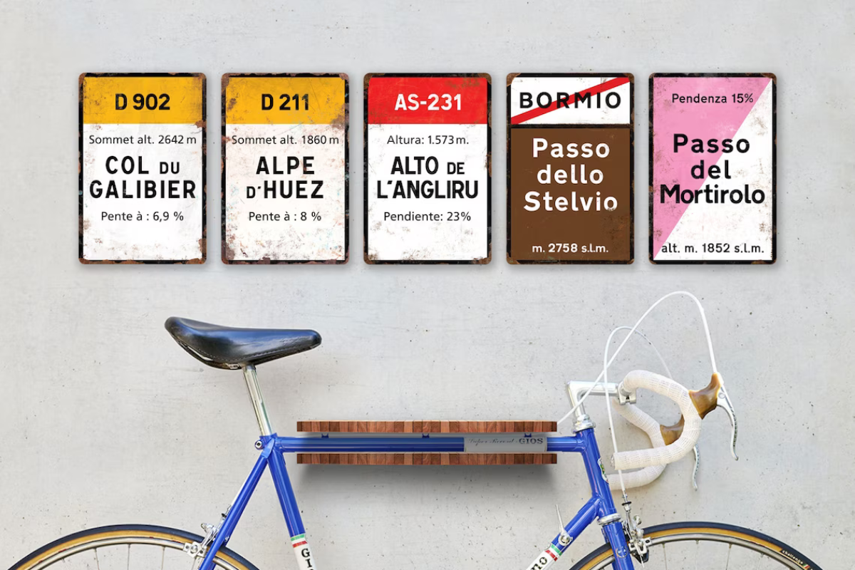 Passo dello Stelvio – Vintage Style Tour de France Fietsbord