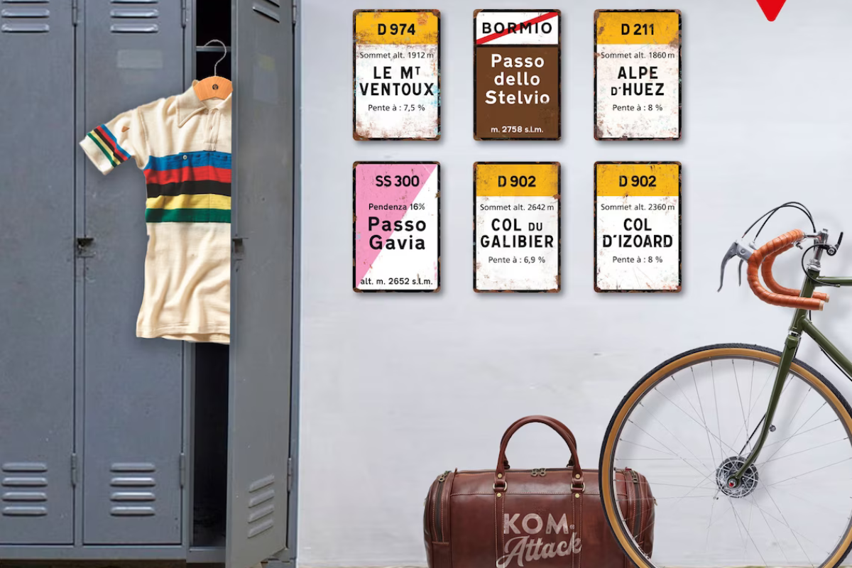Passo dello Stelvio – Vintage Style Tour de France Fietsbord