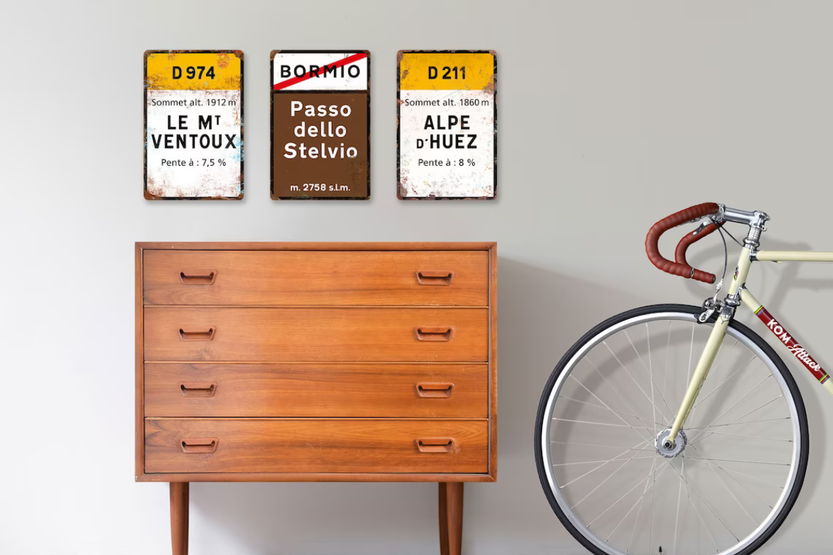 Oude Kwaremont – Vintage Style Tour de France Fietsbord