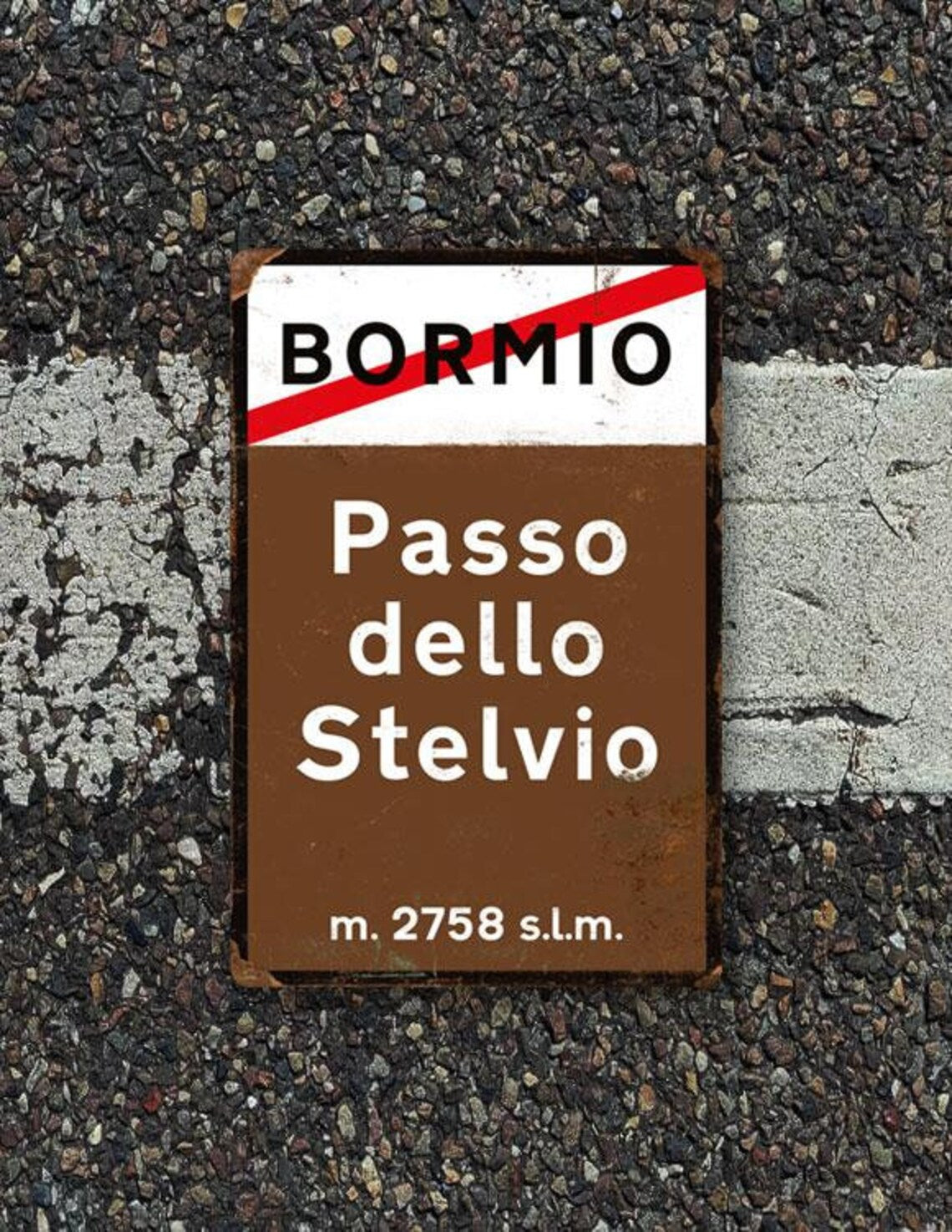 Passo dello Stelvio – Vintage Style Tour de France Fietsbord