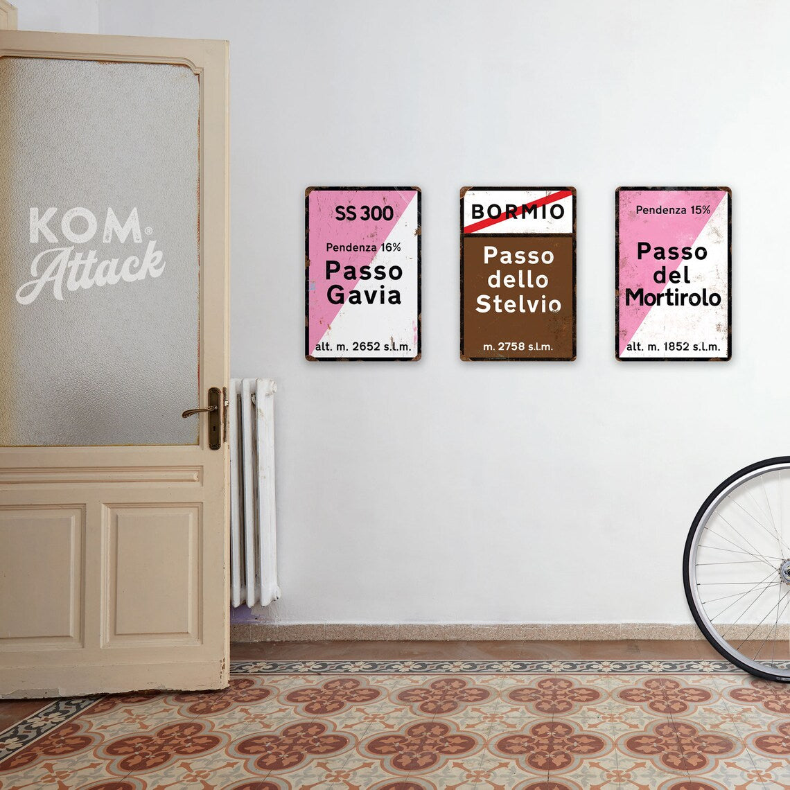 Passo dello Stelvio – Vintage Style Tour de France Fietsbord